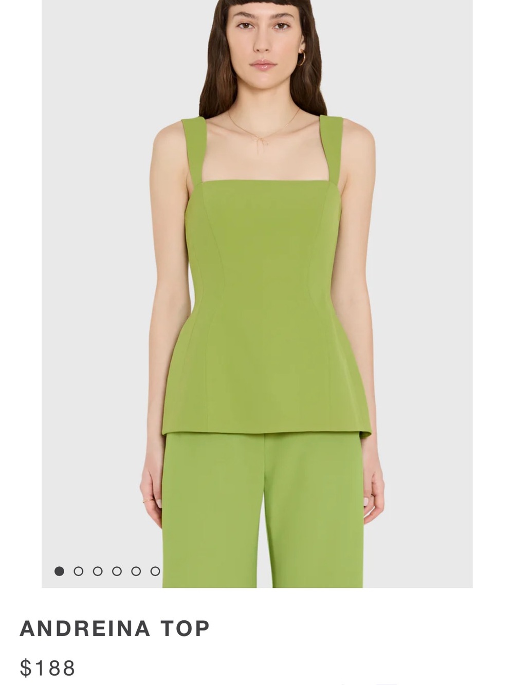 Amanda Uprichard size M Andreina Lime Green Square Neck Top NWT